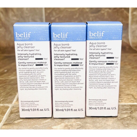 X3 Belif Aqua Bomb Jelly Cleanser 30 ml / 1.01 fl.oz Travel Size - New - Picture 2 of 6